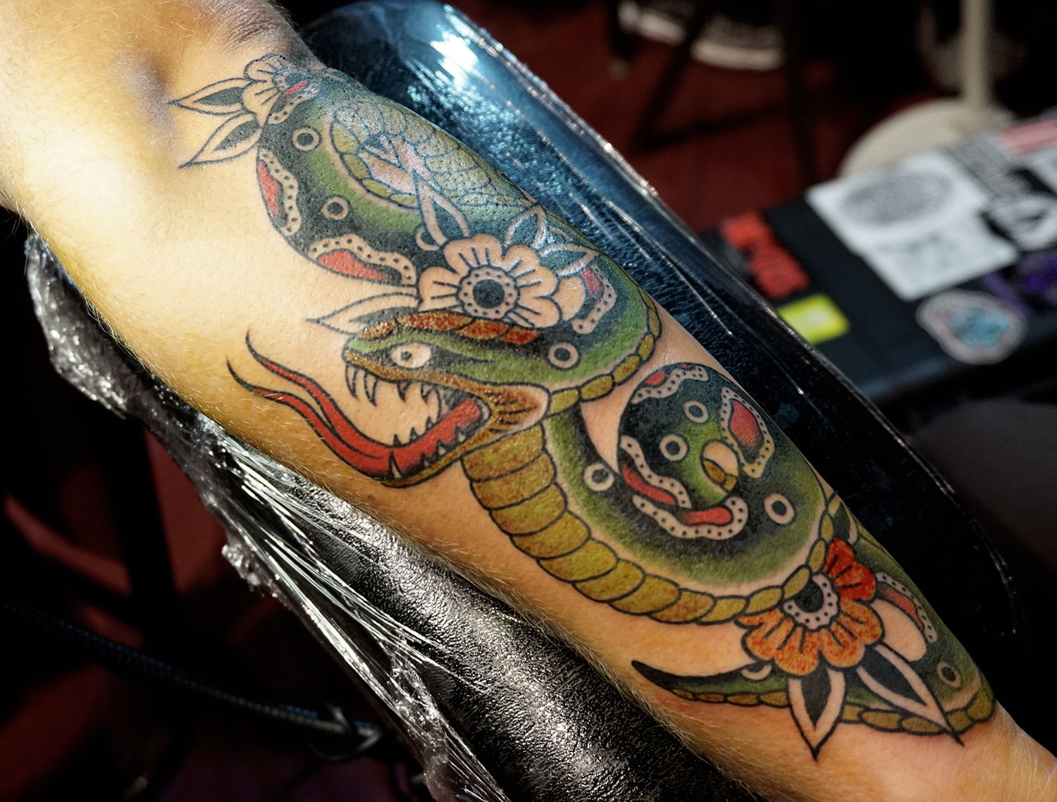 snake tattoo by andy chaism