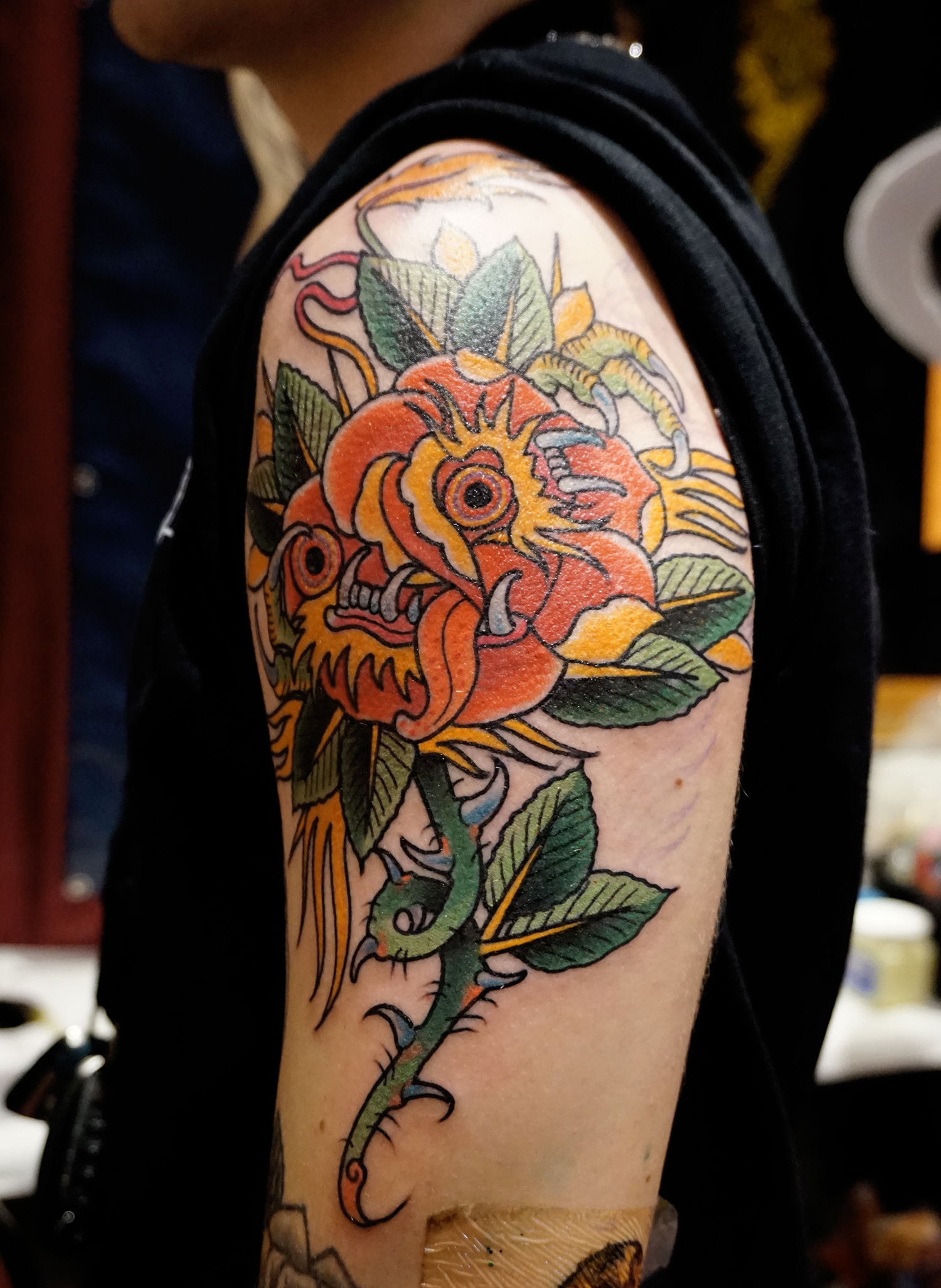 flower tattoo half sleeve by tyler harrington