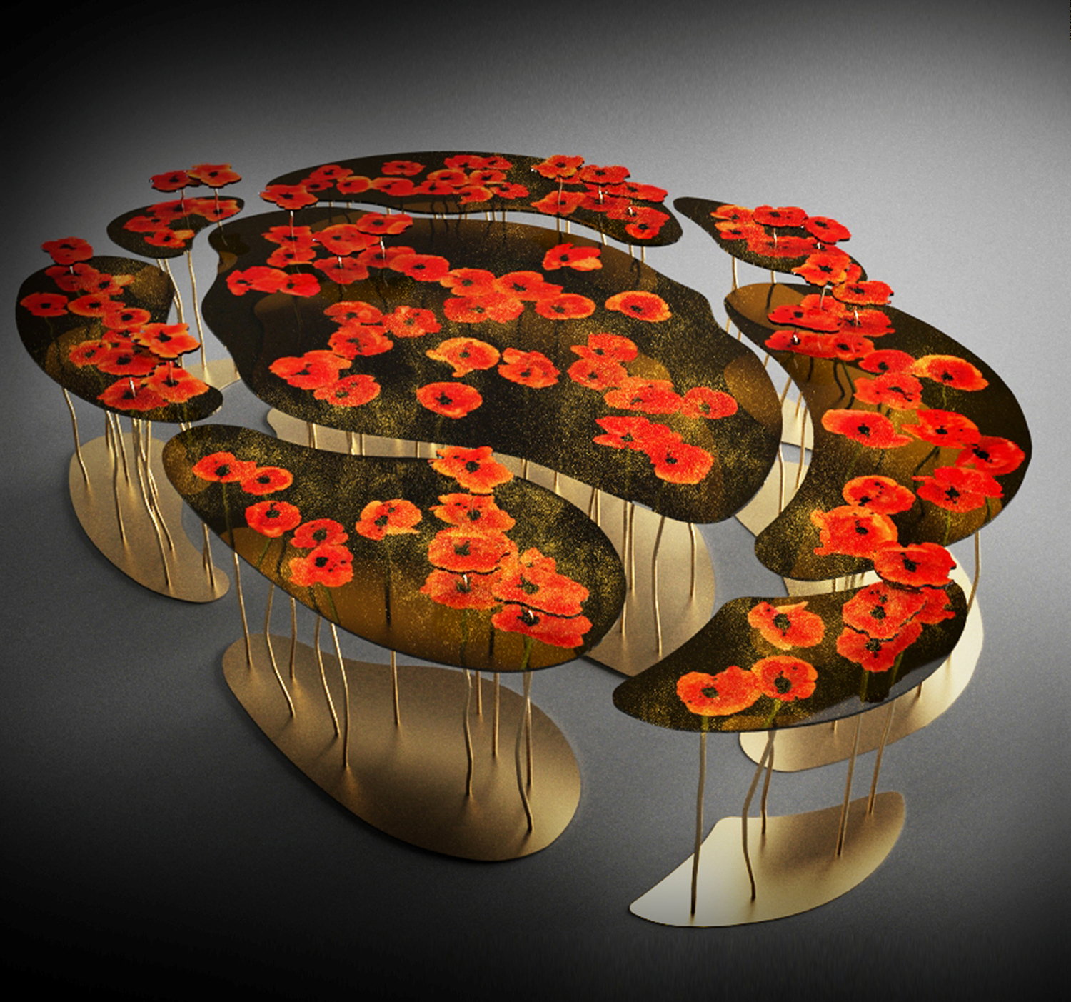 Papaveri-Fioriture Collection by Unica Table by Studio Arcade, S.Mazzolini, F. Rocchi