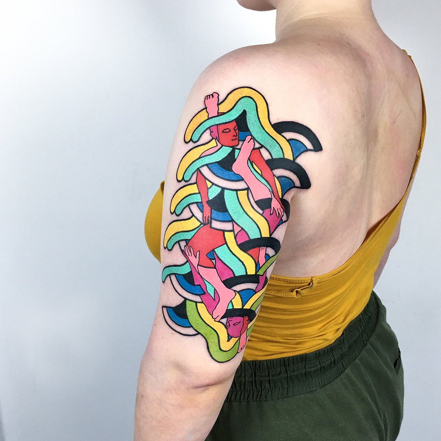 bizarre design on arm, colors by imrich kovacs, interview