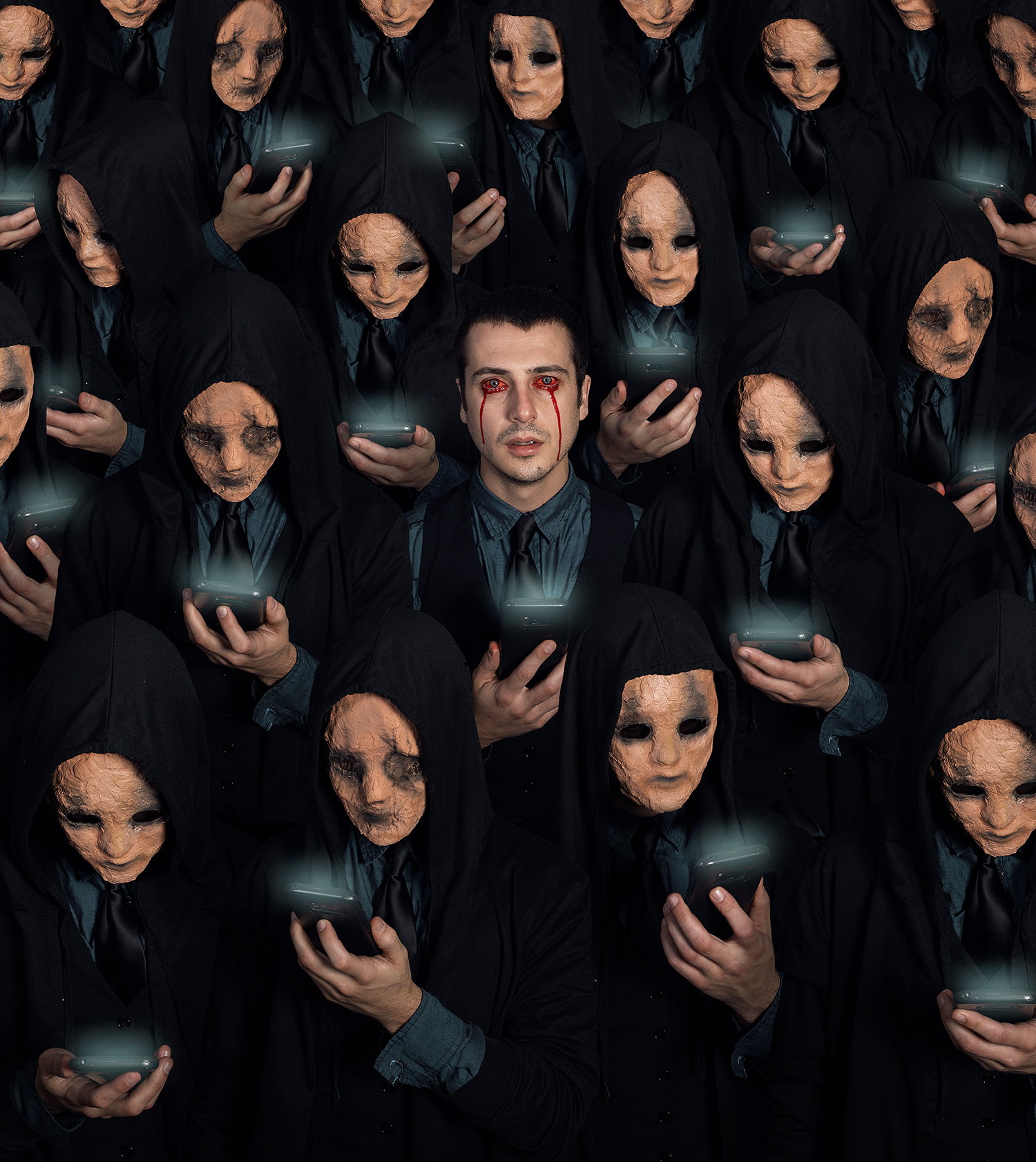  Kavan Cardoza Remember when we were young, we were rich with imagination. Now we have black holes for eyes., surreal image with people, dark art, depression, mental health