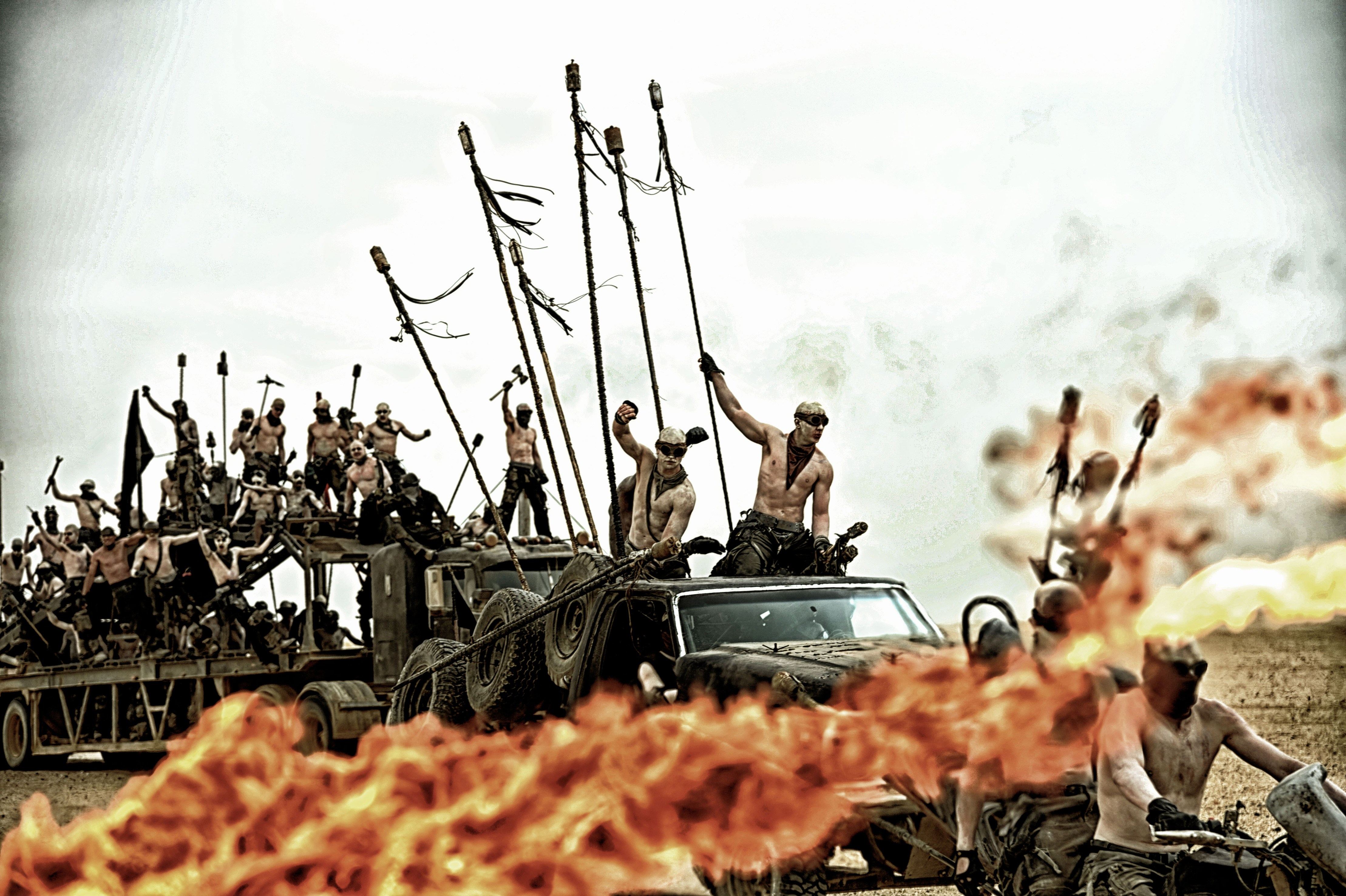 mad max fury, fire and spectacular car chasing