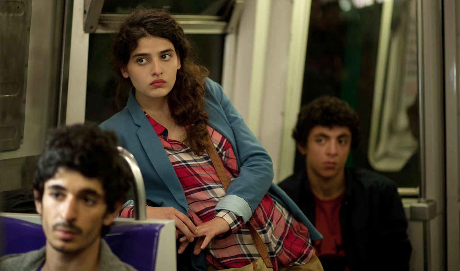 on subway, film still from nocturama