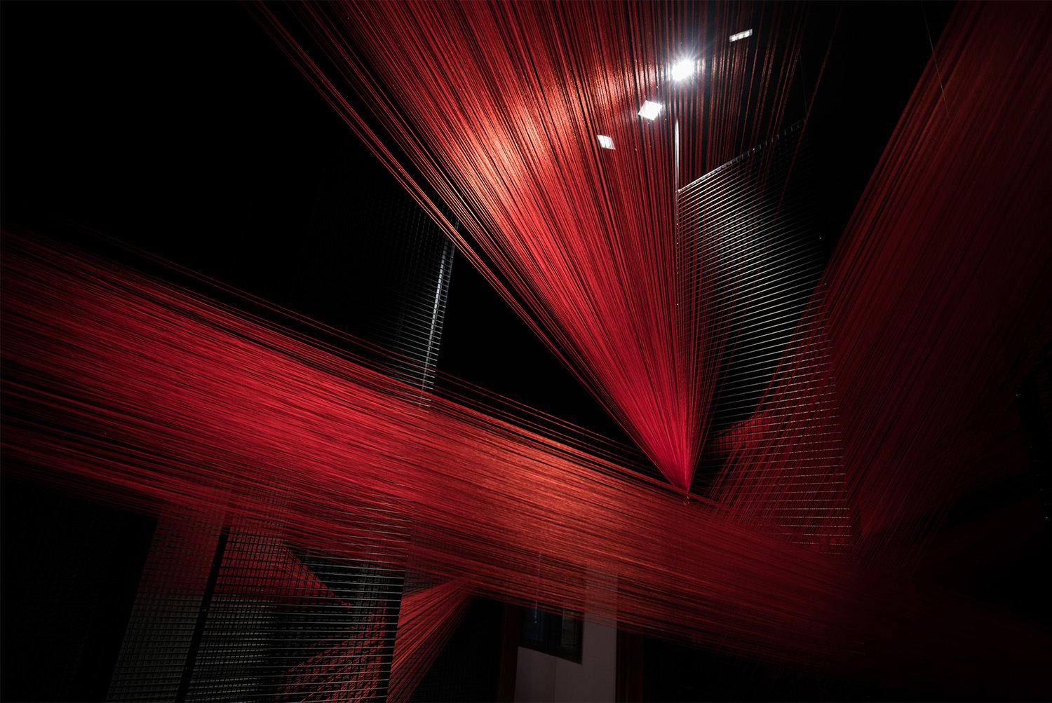 The Fire of Holy Spirit Art Exhibition by Yi Chen and Muchen Zhang, red strings