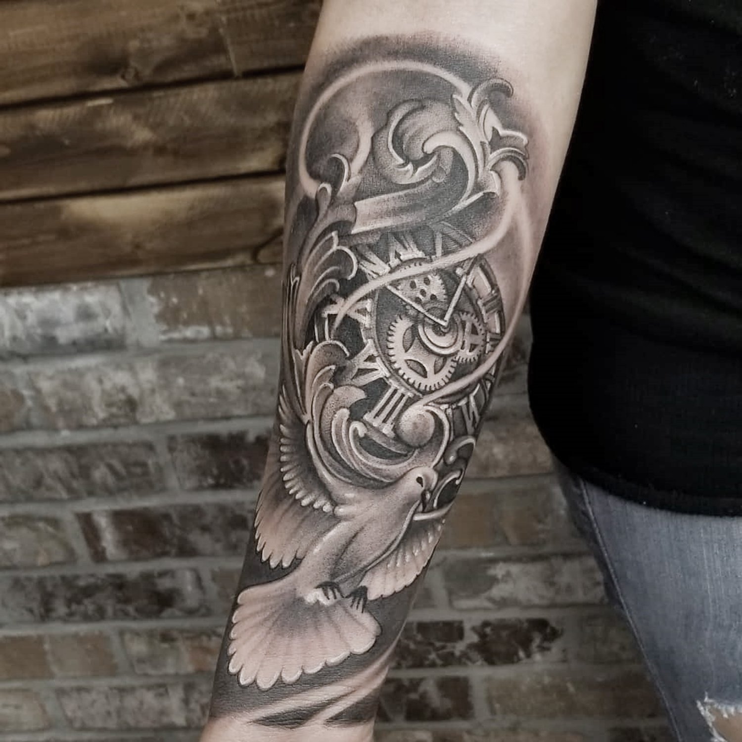 black and gray tattoo by tommy montoya