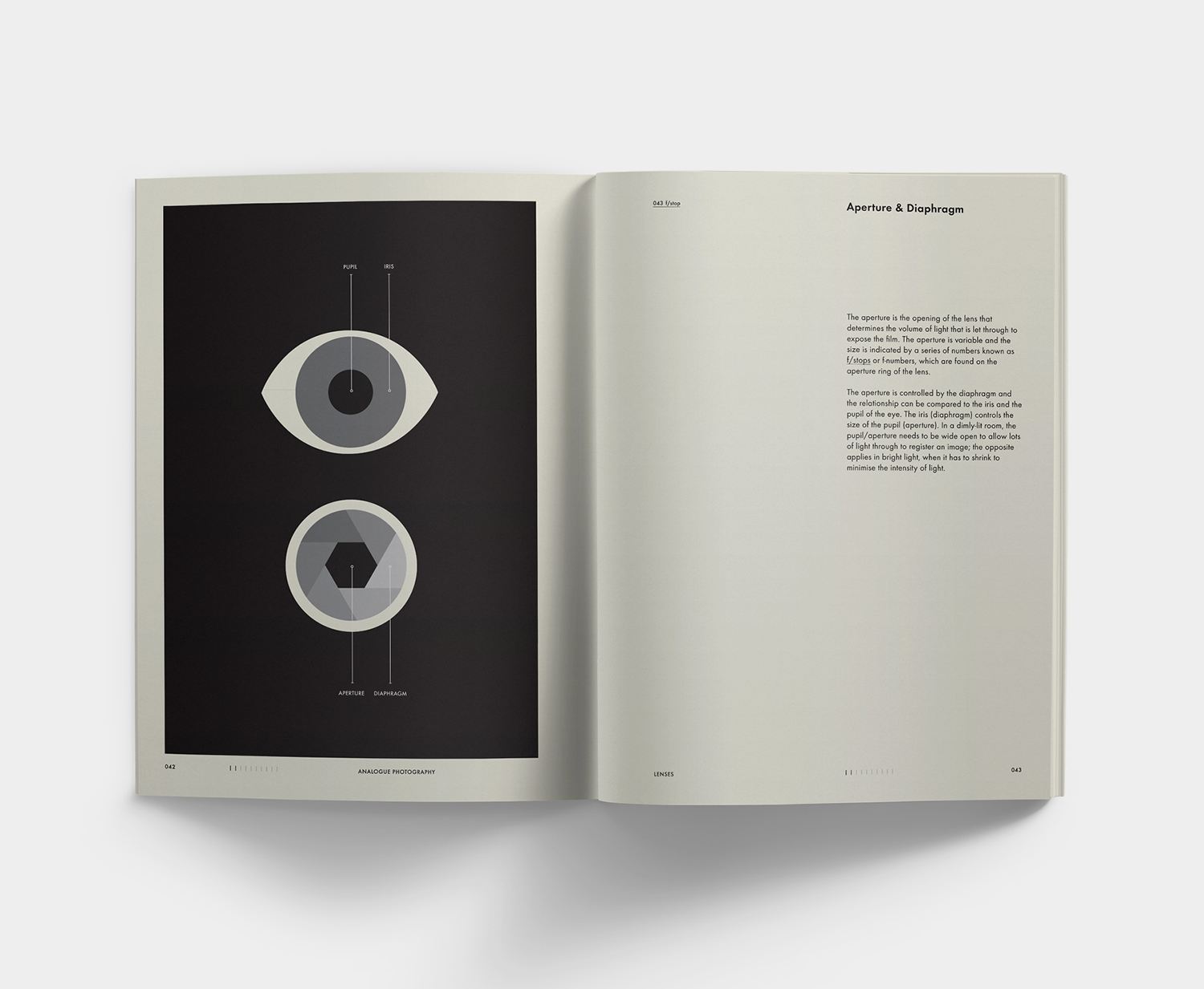 Analogue Photography Reference Book by Andrew Bellamy, eye on page spread