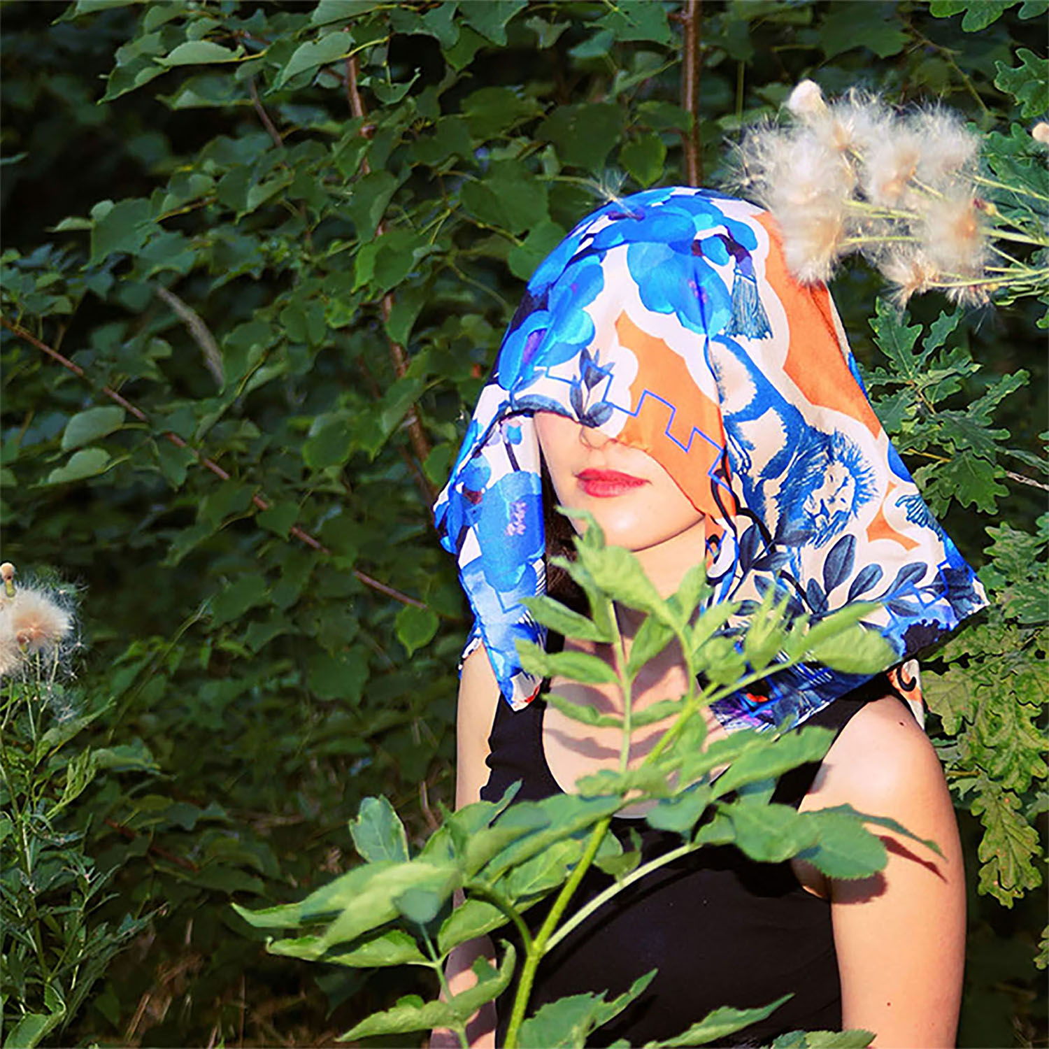 Oriedental Scarf by Kina Usami, fashion, scarf design, floral, headscarf