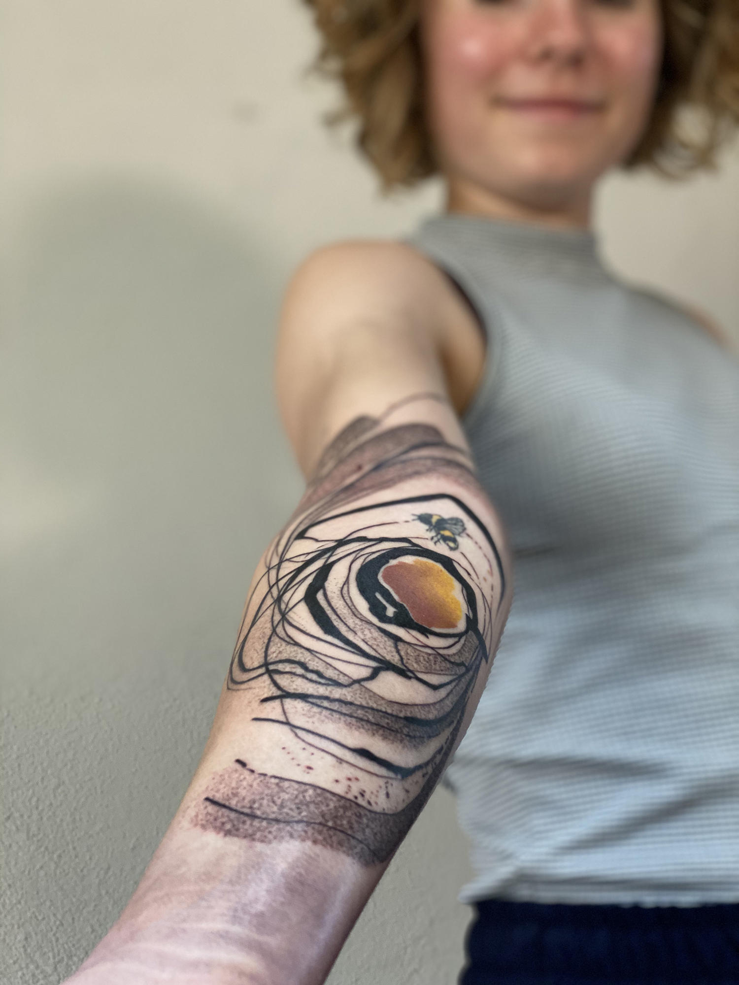 arm tattoo by dane, beautiful abstract, holistic