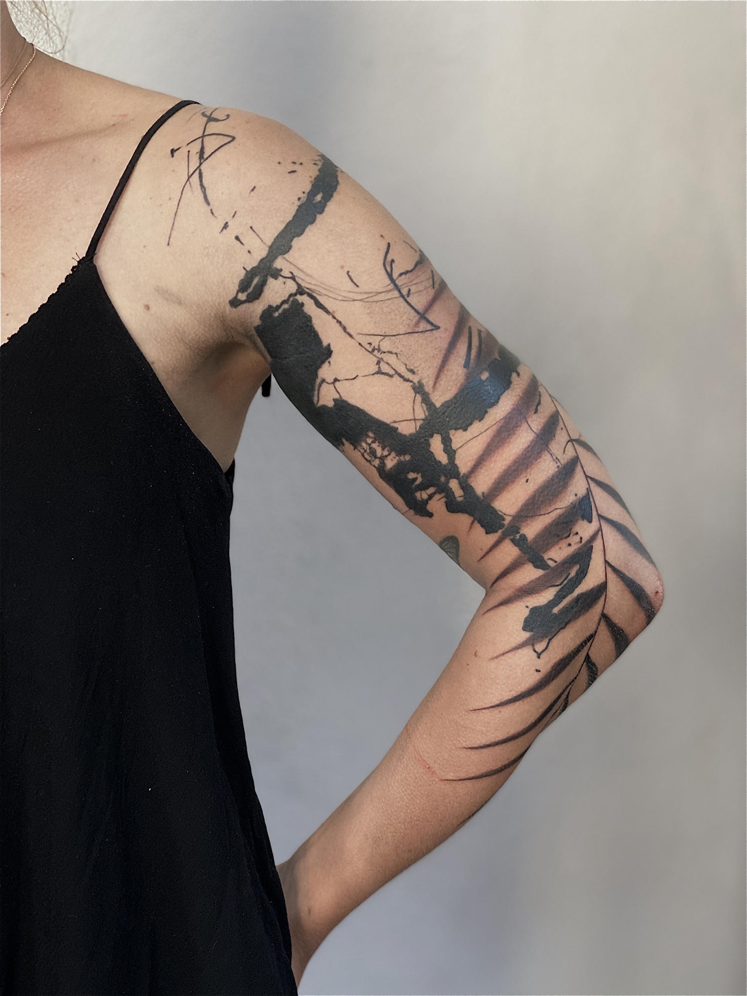 nature tattoo sleeve abstract, holistic tattooing by dane, danepsydala