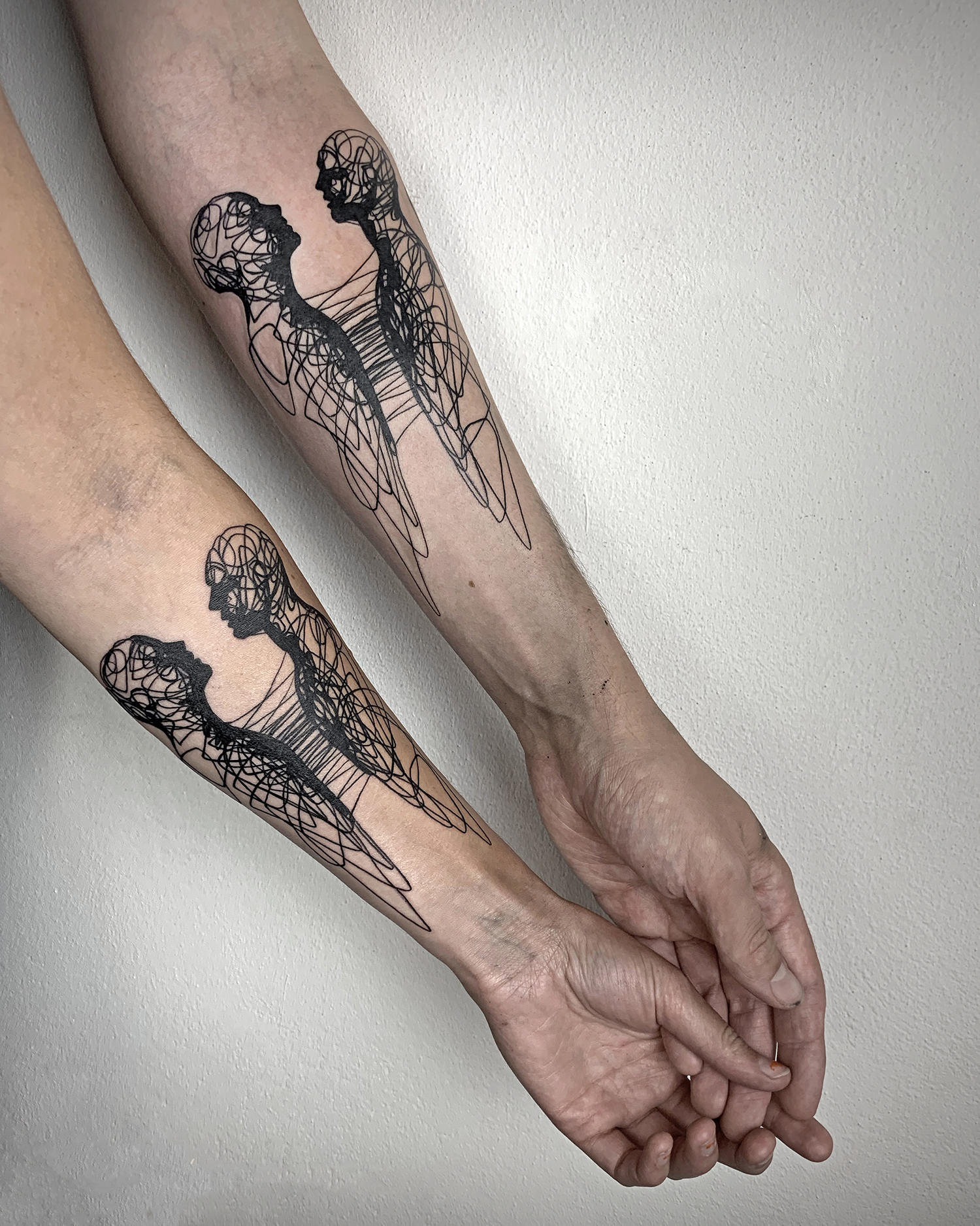 connection and understanding, linework tattoo