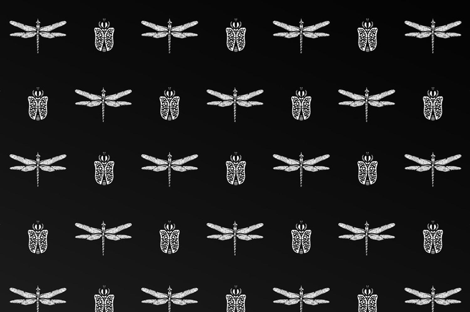 patterned insect background, tattoo, designbundles.net