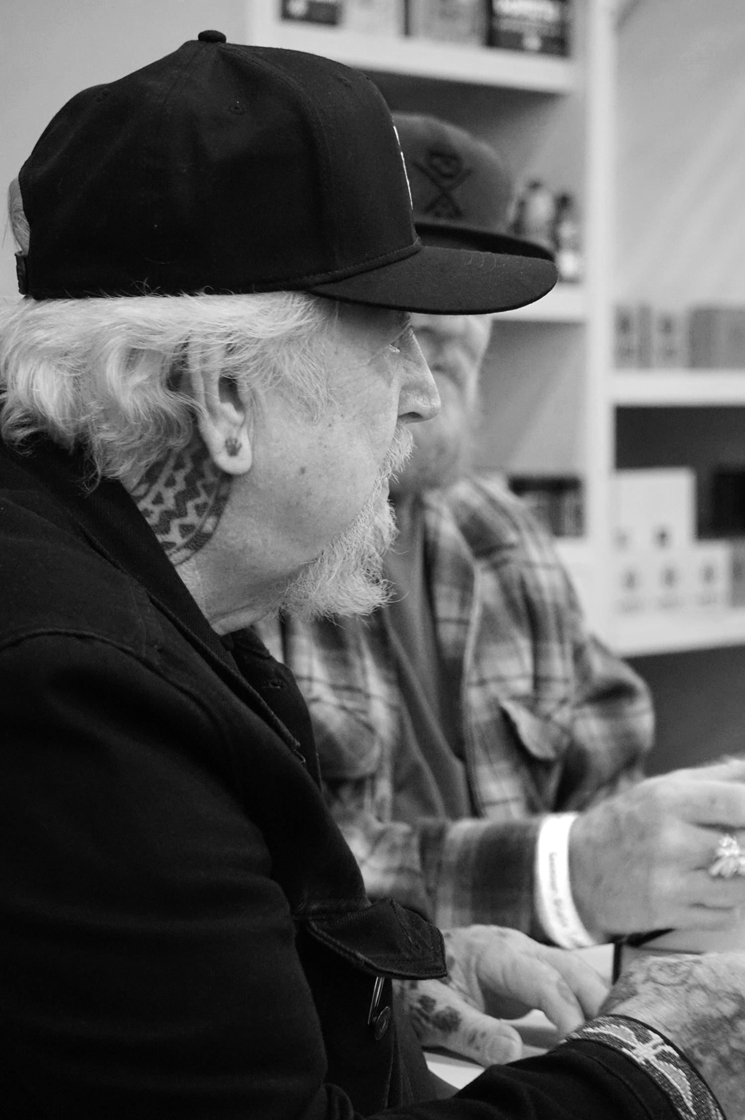 Charlie Cartwright and Jack Rudy at the golden state tattoo expo, book signing, photo by adriana the tattoo journalist