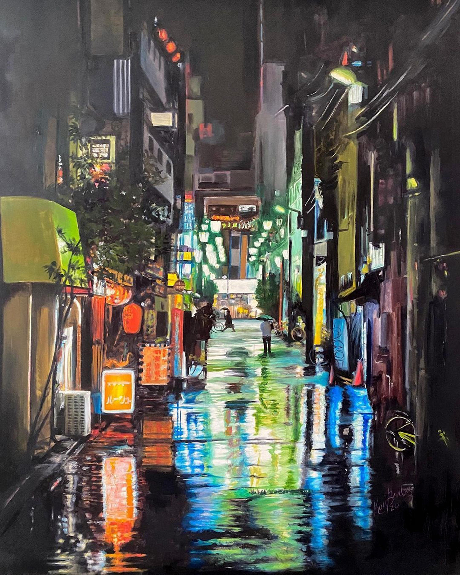 Painting of city street by kari barba