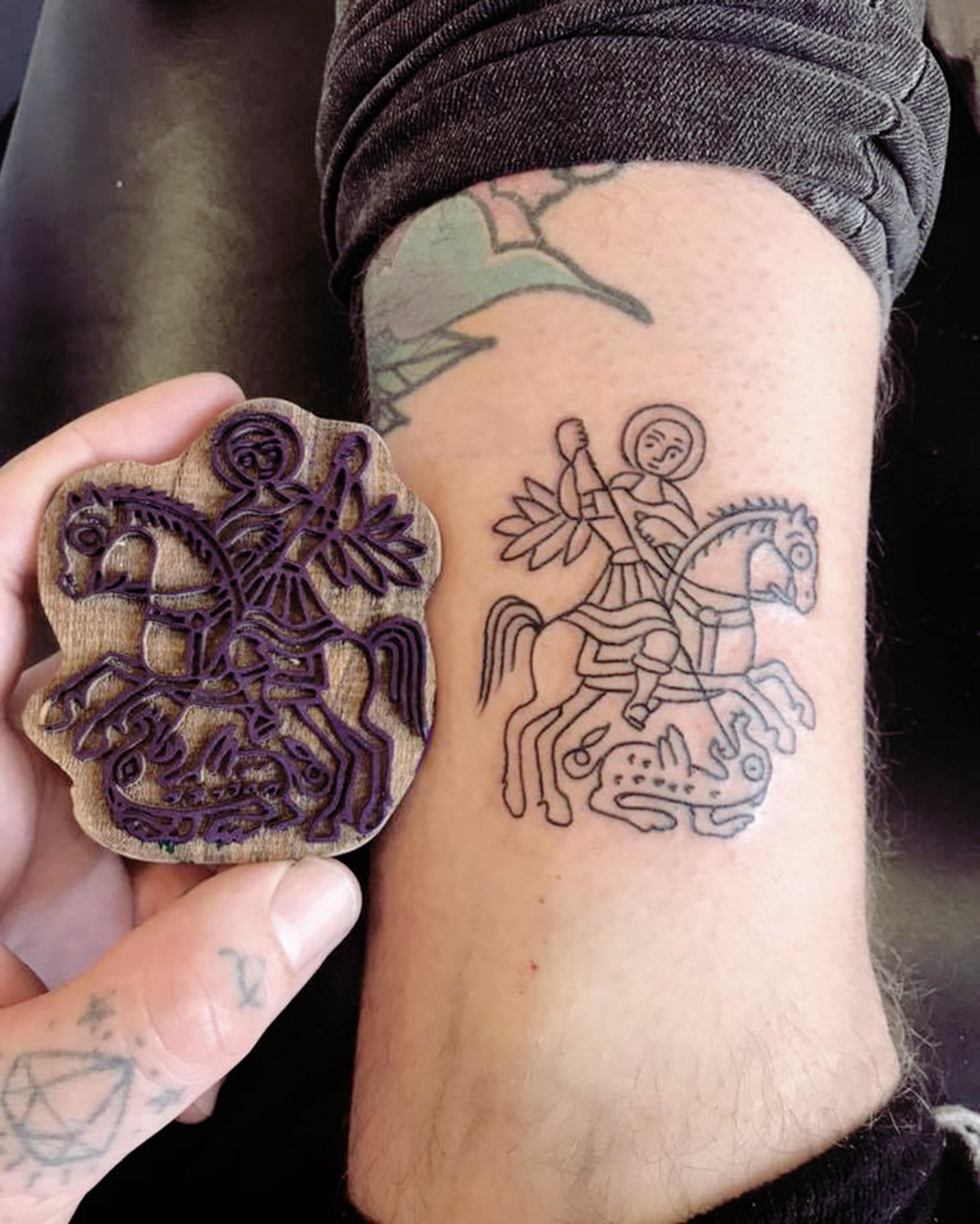 marc newton, the skin sorcerer studio, coptic old tattoo stamps