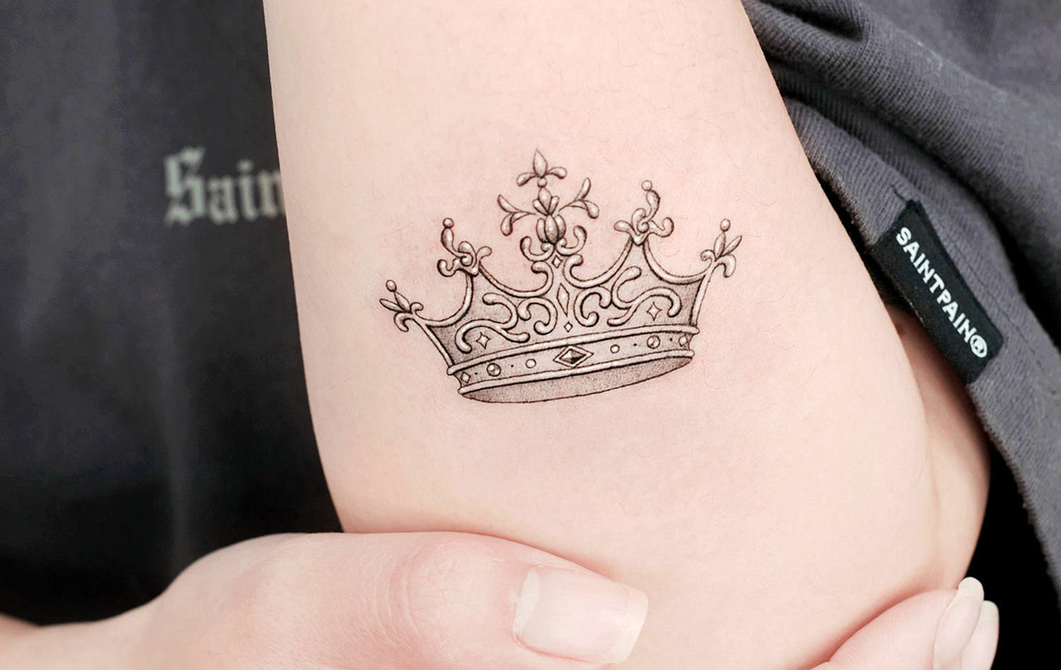 king crown tattoo micro