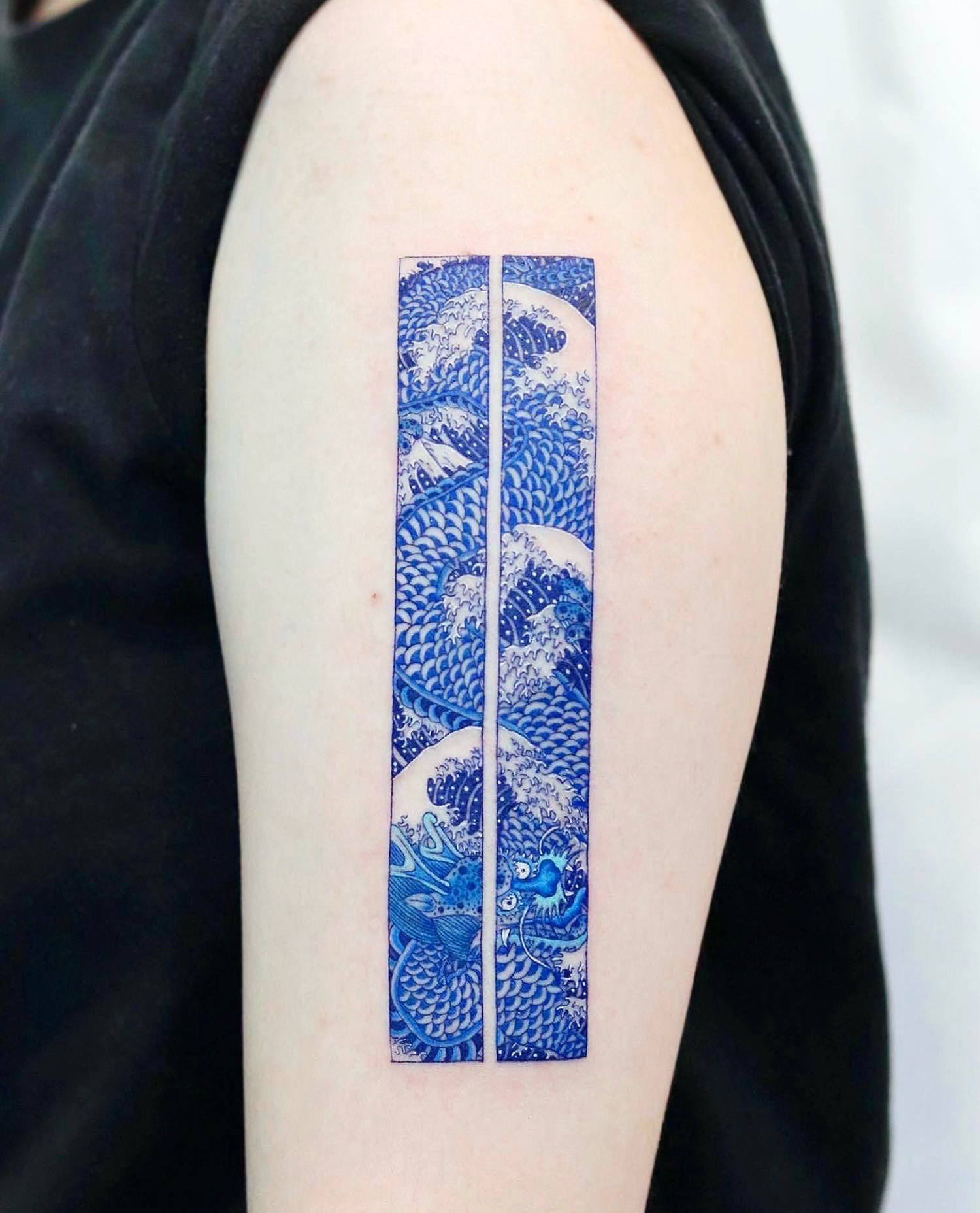 big japanese wave tattoo by daldam