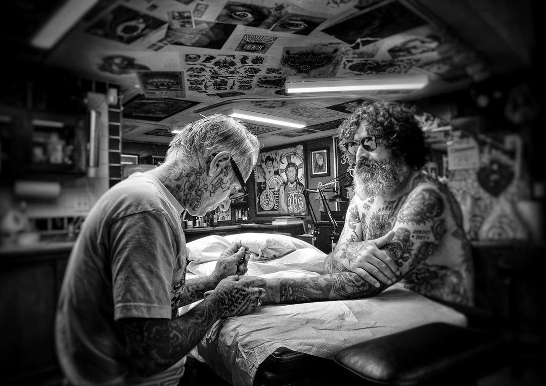 Freddy corbin, tattoo photography, temple tattoo, black and white