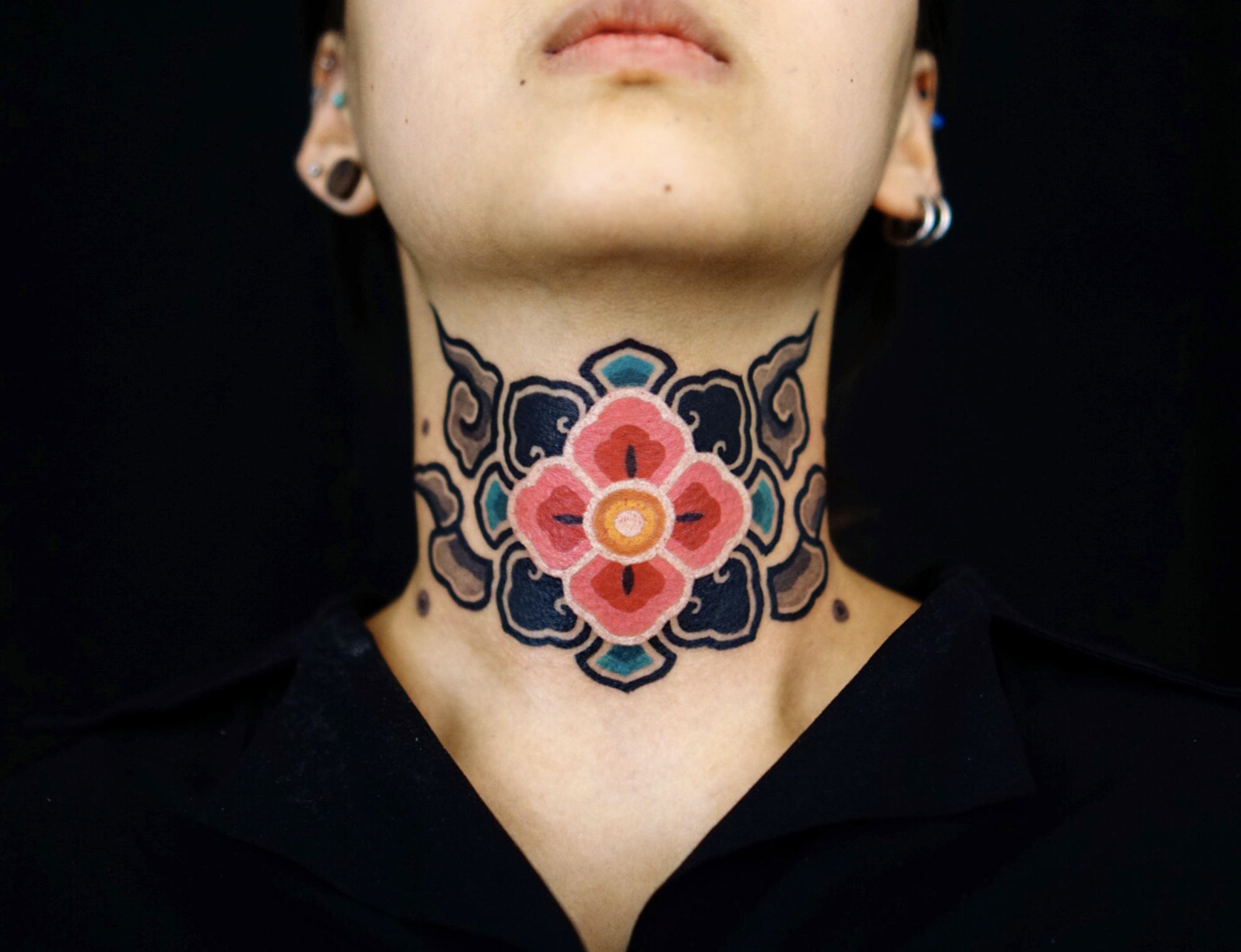 Stylized color neck mandala by kiwa