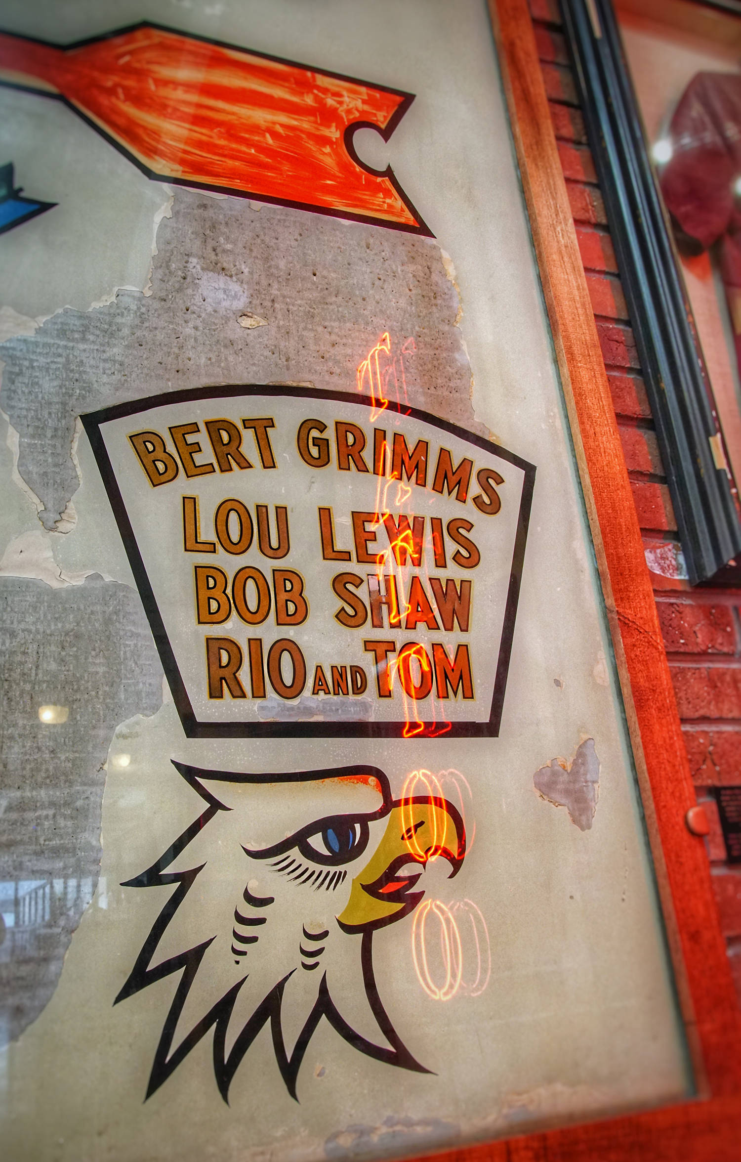 close up of the original bert grimm sign  - photo by the tattoo journalist
