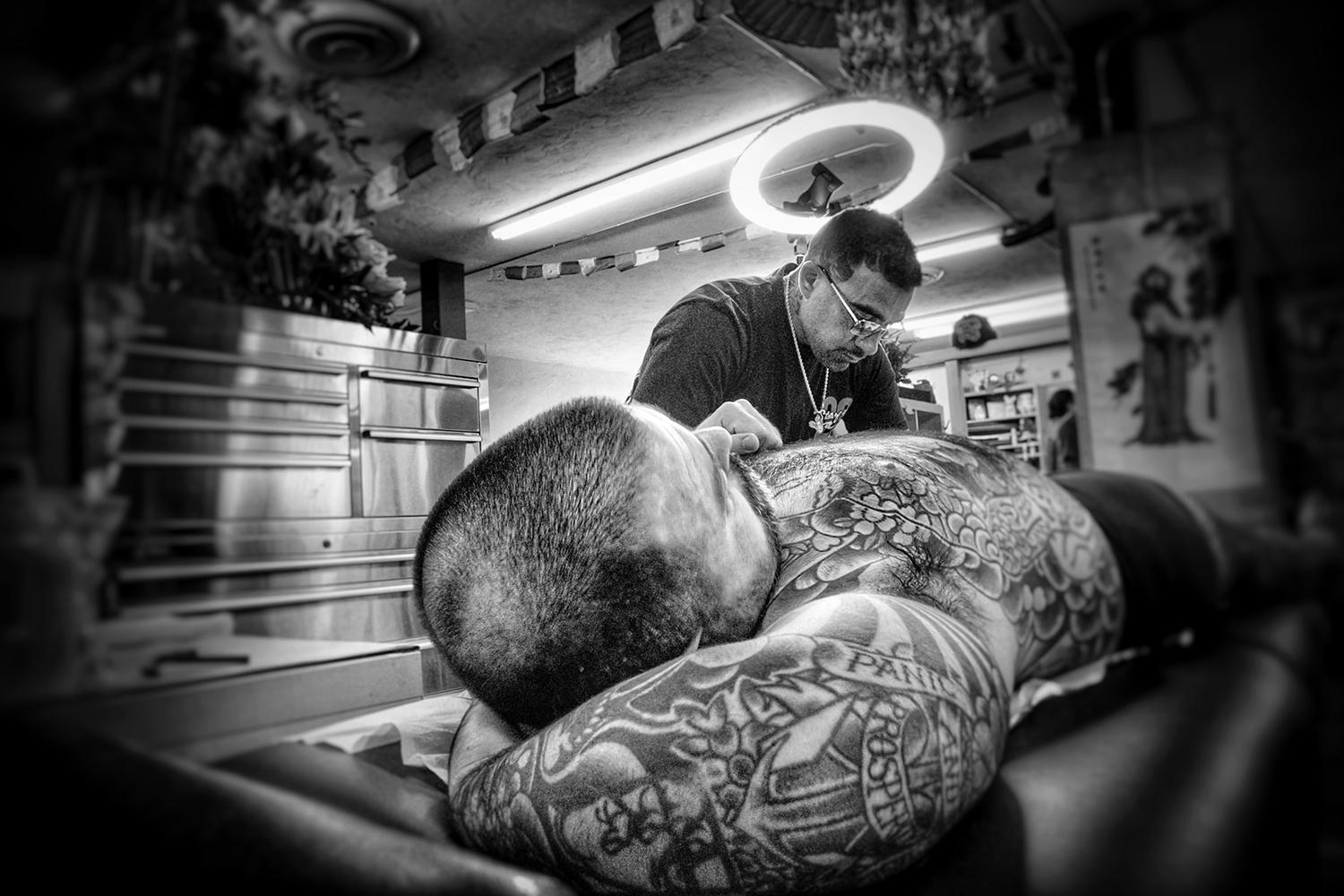 Doryu, a tattooer from the Bay Area, California