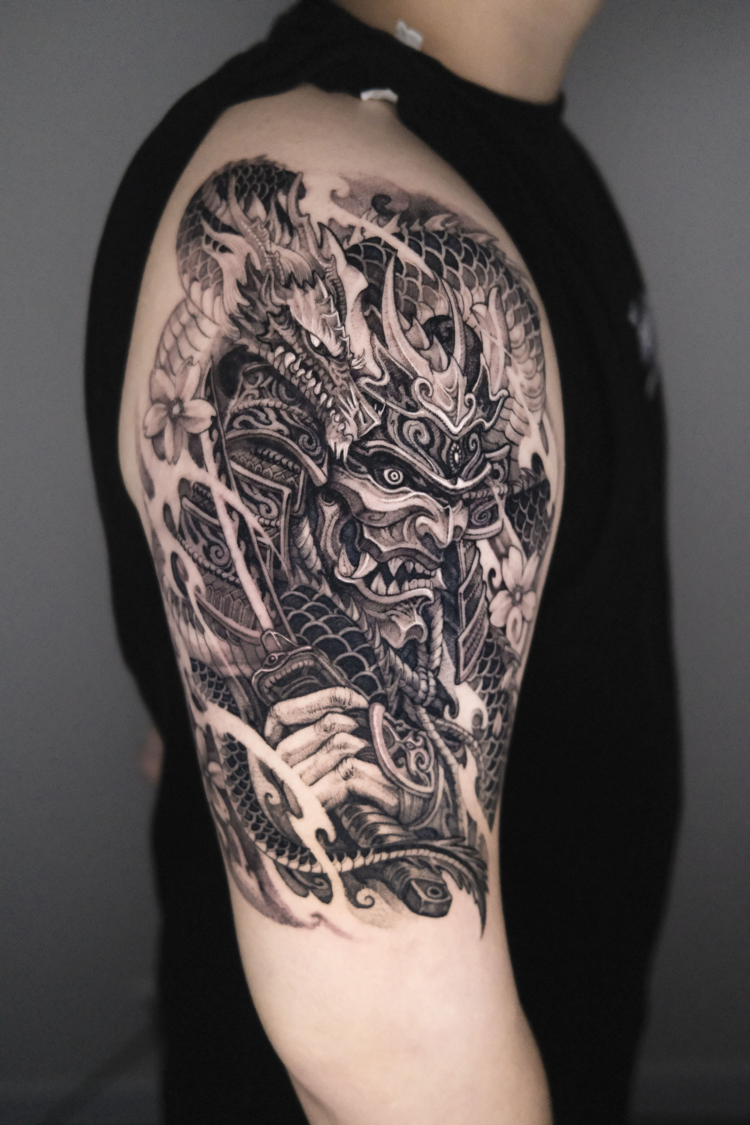 kent monkey king raijin thunder god lightning fudog moon sleeve asian tattoo  edmonton 2020 best kai  7th Samurai Tattoos