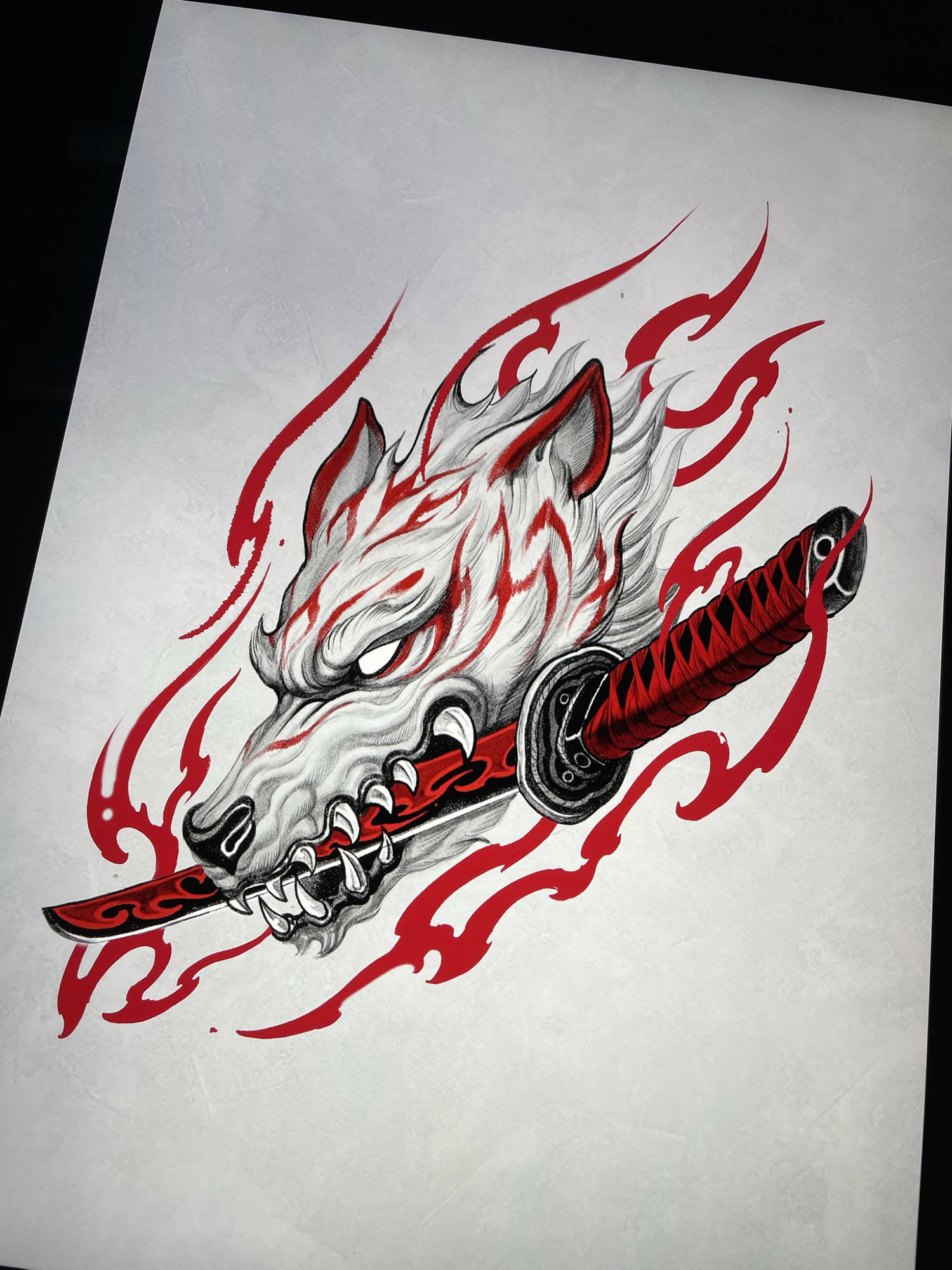 KNIVE  Flash wolf eating sun  done  artist tattoo  Facebook