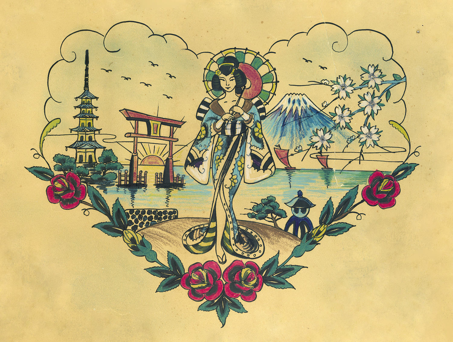 Asian imagery tattoo flash by pinky yun