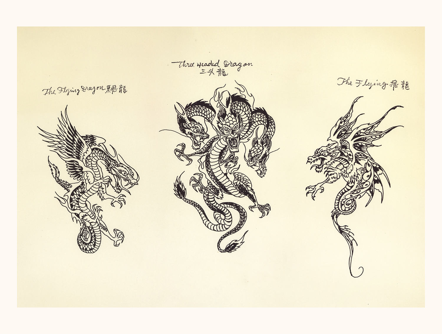 dragon tattoo flash by pinky yun, scorpion front publishing