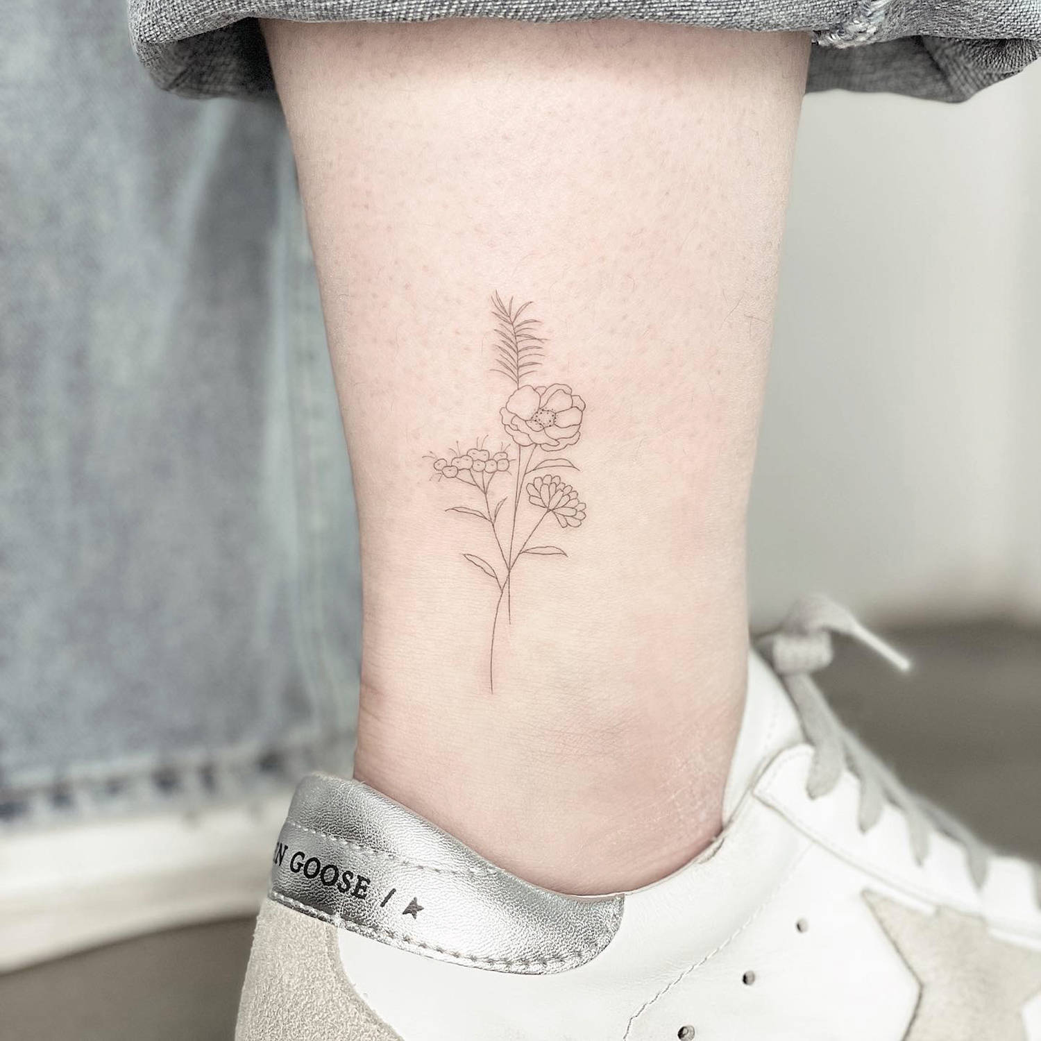 Tattoo tagged with flower fine line small flower bouquet line art  joannaroman tiny ifttt little nature inner forearm  inkedappcom