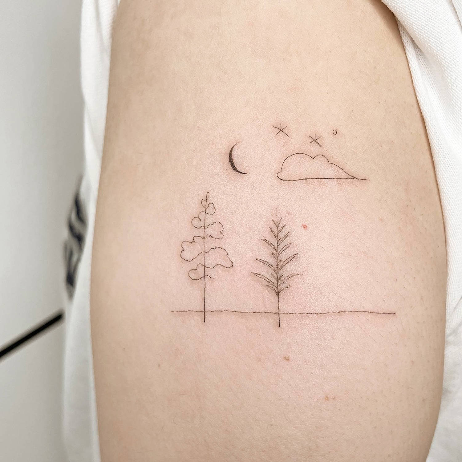 Minimalistic One Line Tattoos By Mo Gangi  Colossal