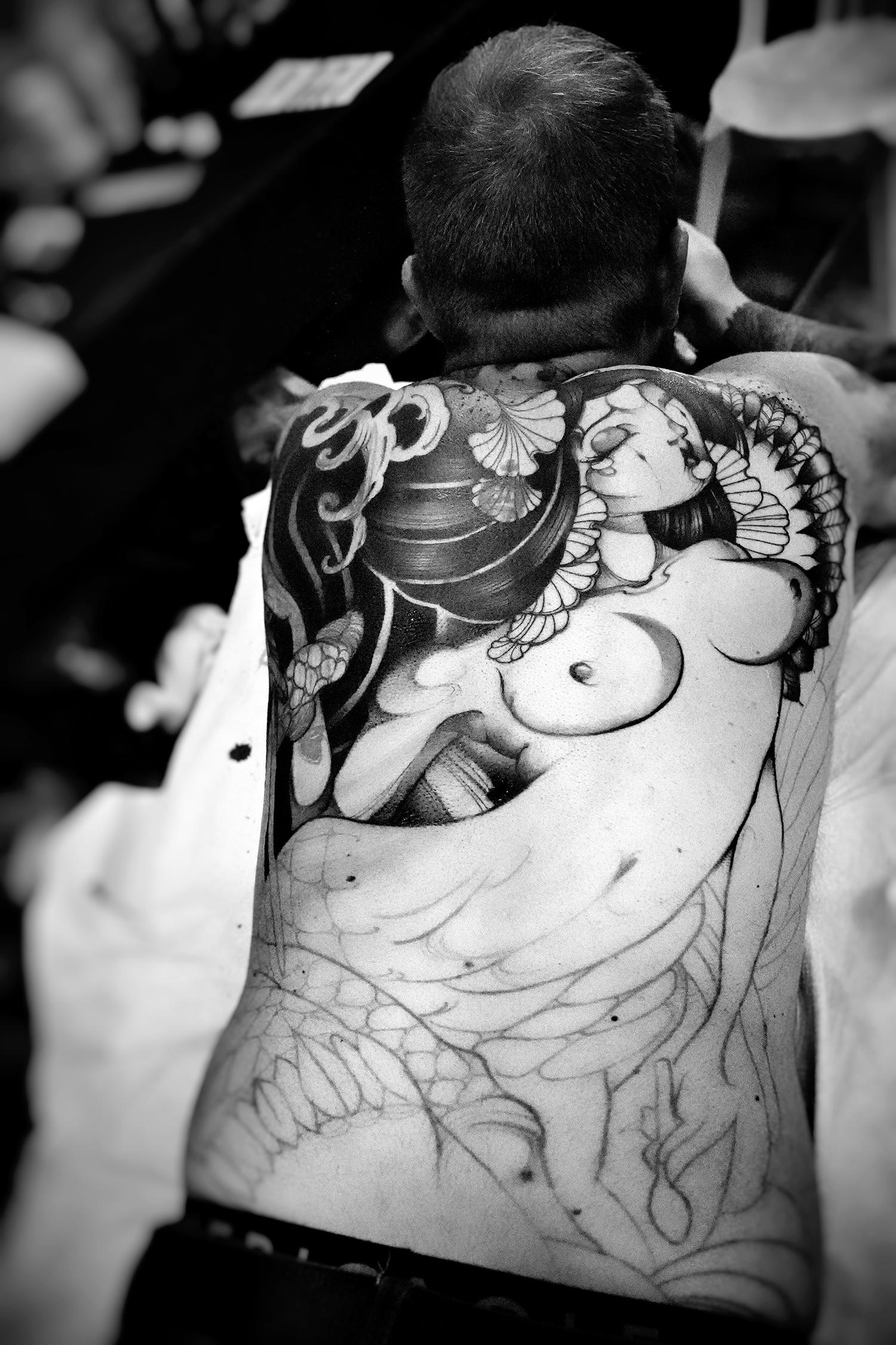 mermaid back tattoo by dave koenig