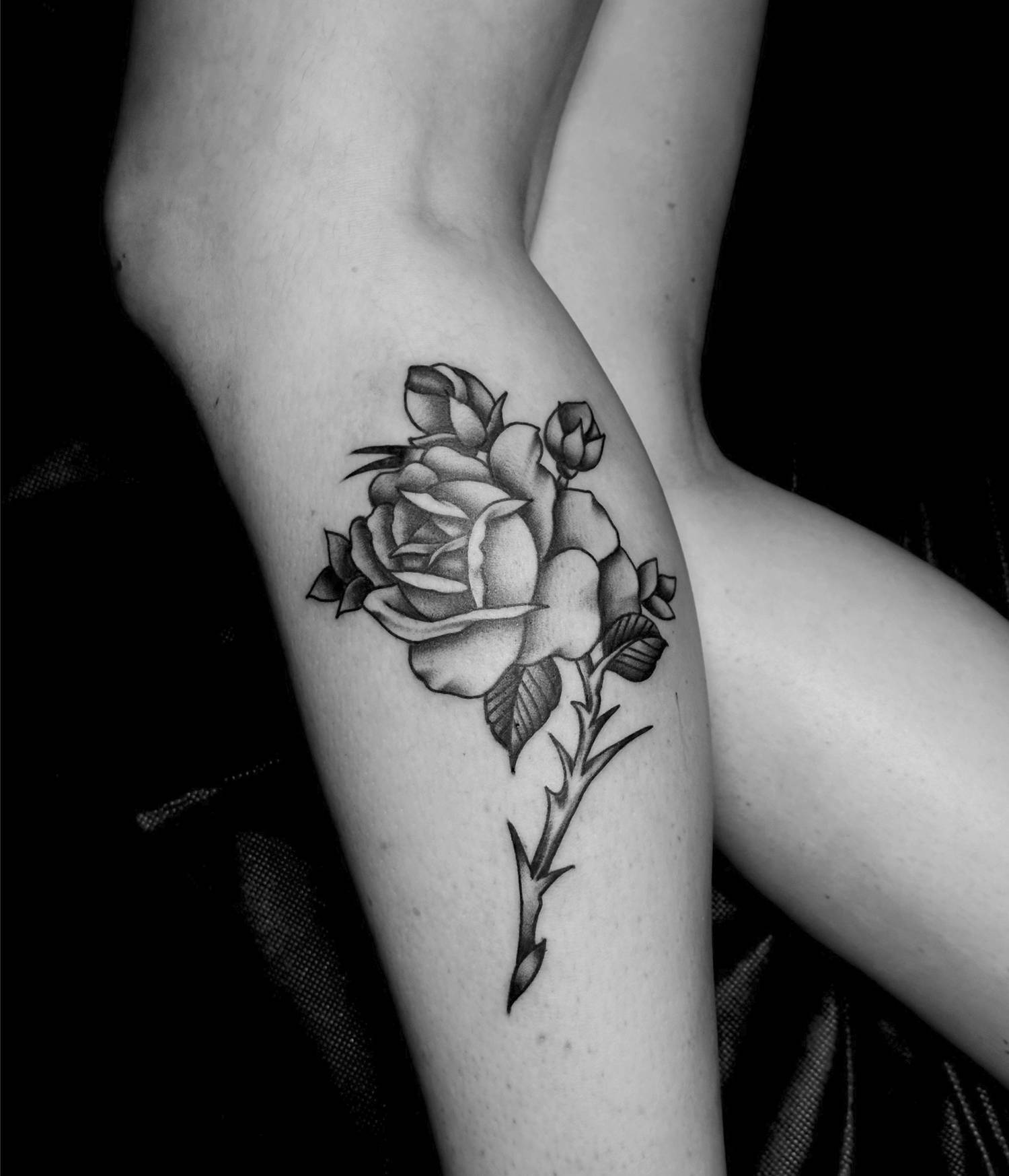 Mark Clifford, an Eternal Ink Pro Team Artist, created this rose with black ink and a gray wash