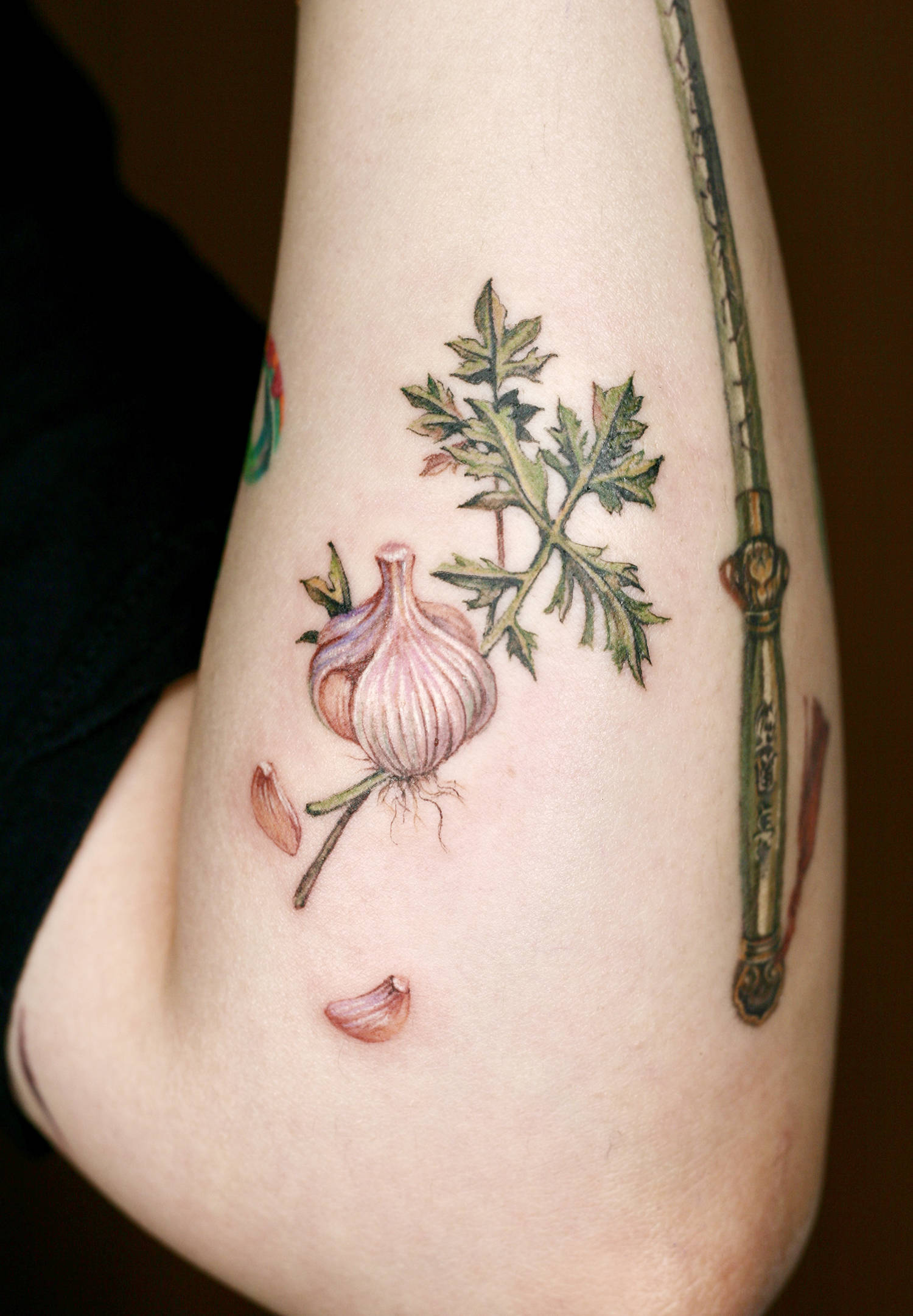 garlic clove tattoo