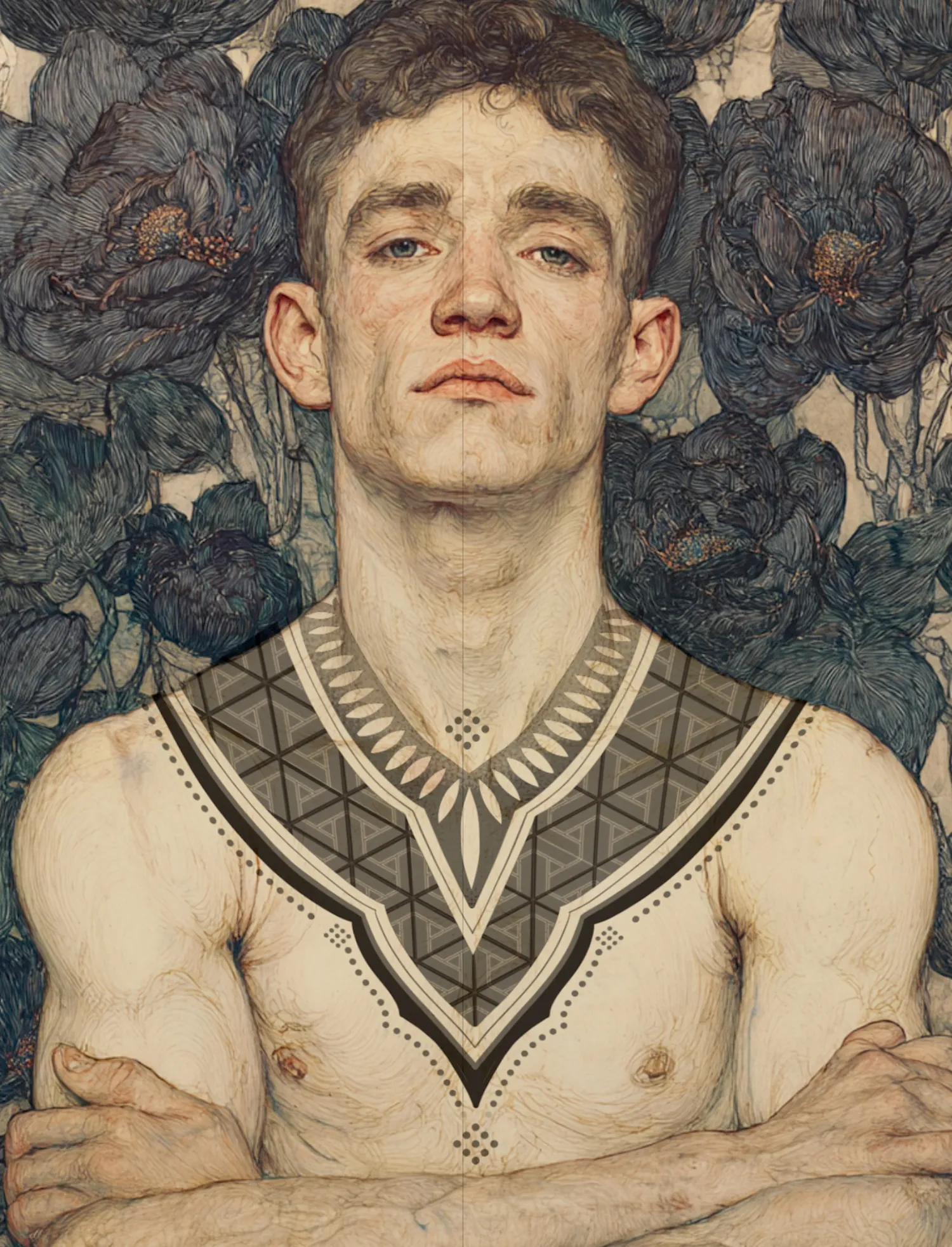 sternum armor tattoo flash art