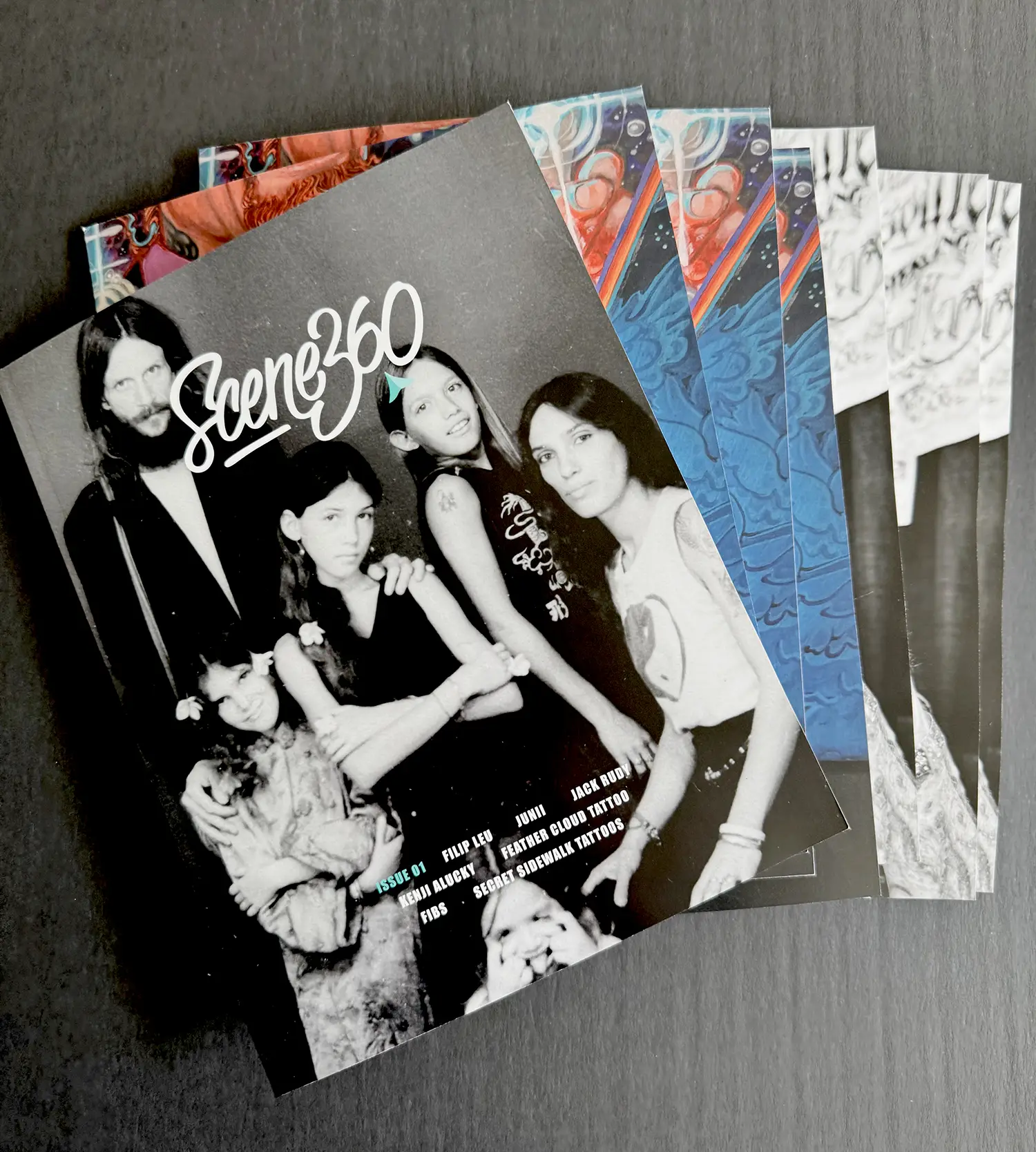 scene360, special print issue, interviews only in print. Cover with Filip Leu Family
